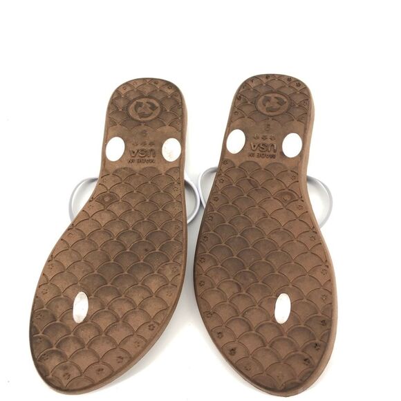 Okabashi Flip Flops Womens 9 White Brown - Picture 5 of 7